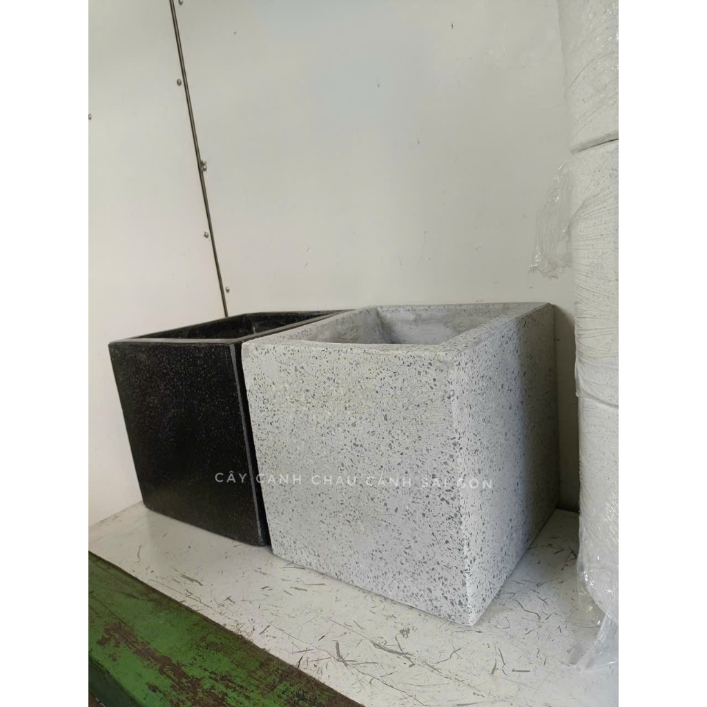 Chậu đá mài vuông 20x20cm (chỉ giao hỏa tốc HCM)