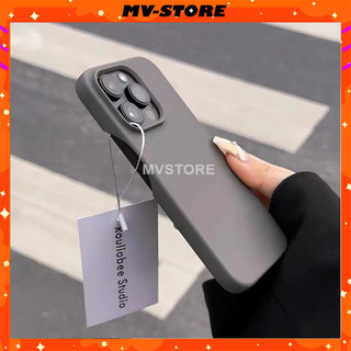 Ốp lưng điện thoại mềm mỏng màu xám cho ip 15 14 13 12  11 Pro MAX Plus MVSTORE