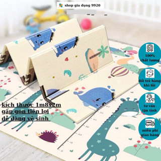 FREESHIPThảm xốp xpe trải sàn cho bé, chiếu gấp gọn 2 mặt, tấm lót chống thấm cho bé tập bò kích thước 1m8x2m