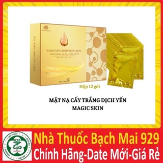   HỘP 12 MIẾNG-DATE MỚI  Mặt nạ ủ yến trắng da whitening bird nest mask magic skin  magicskin  