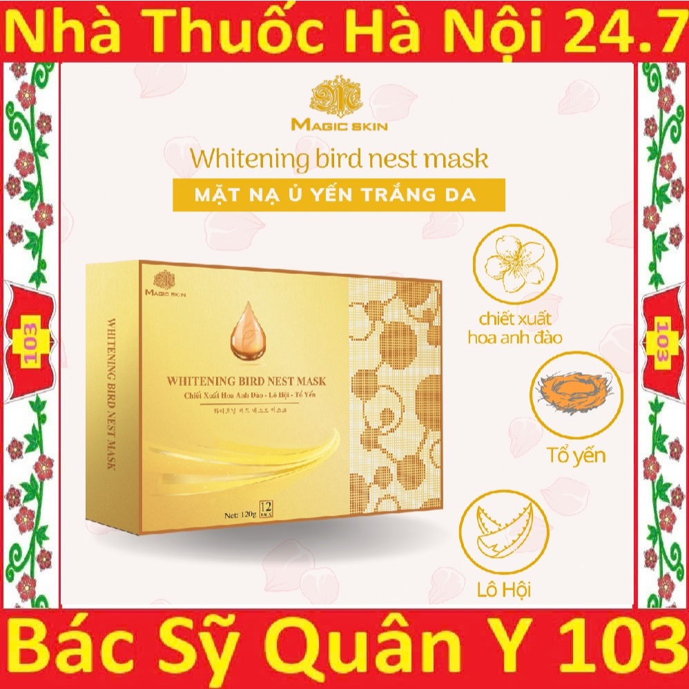 NẠ YẾN CẤY PHẤN TRẮNG DA Magic Skin mặt nạ ủ yến trắng da whitening bird nest mask magicskin