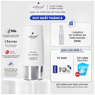 Kem chống nắng dạng nhũ tương Sakura Physical Daily Defense SPF 50+ PA++++ 60g