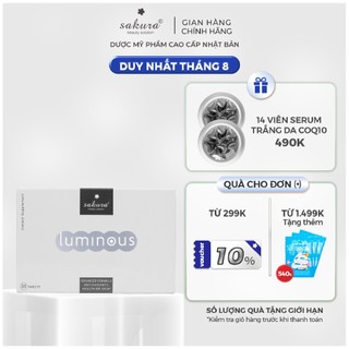 Viên uống trắng da, chống lão hóa và chống nắng cà chua trắng Sakura Luminous 30 viên