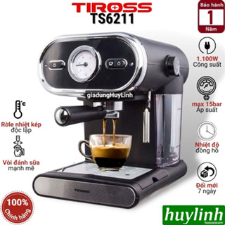Máy pha cà phê Espresso Tiross TS6211 - Áp lực tối đa 15 bar - Công suất 1100W