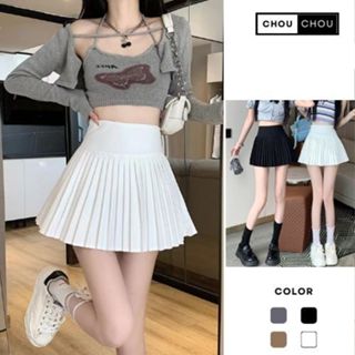  Chân váy tennis dáng xòe năng động váy ngắn xếp li cạp cao thời trang nữ DELIZ ChouChou 