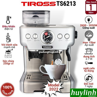 Máy pha cà phê Espresso Tiross TS6213 - Tích hợp máy xay [Model mới 2022]