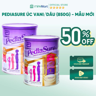 [Có Tem Phụ] Mẫu Mới - Sữa PediaSure Úc Nắp Tím Vị Vani / Dâu Lon 850gr - Mint Mart