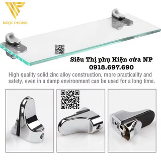 Bộ 2 cái kẹp mỏ vịt kính kệ nhà tắm tặng kèm ốc bắt