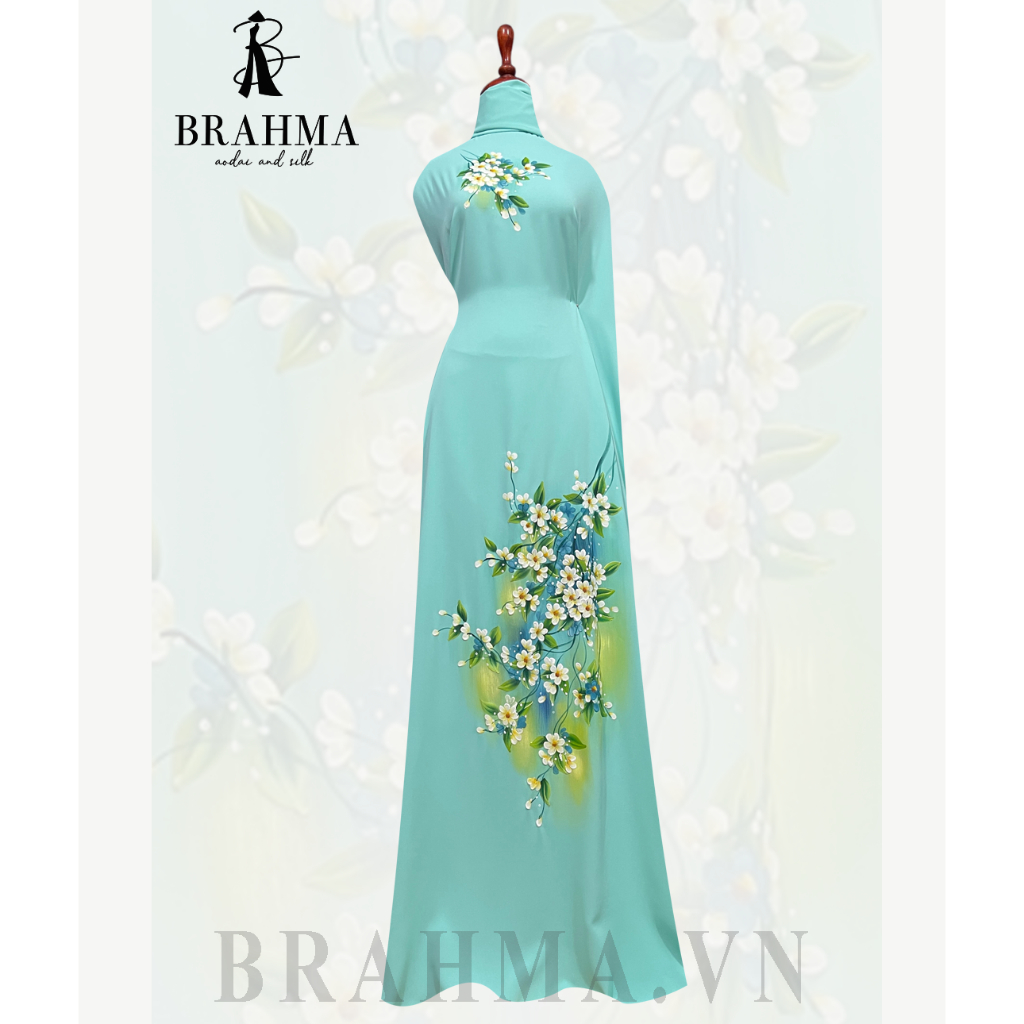 Vải áo dài hoa nhí thiết kế vẽ tay cao cấp 2024 - Brahma.vn