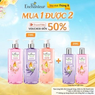 [TẶNG NATURELLE 250G] Sữa tắm dưỡng da thiên nhiên Enchanteur Naturelle hương hoa 510g (Tặng ngẫu nhiên)