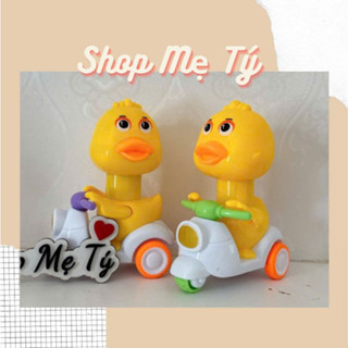 Đồ chơi vịt chạy xe máy vespa cho bé cực vui ko dùng pin - nhấn đầu vịt để xe chạy nhé