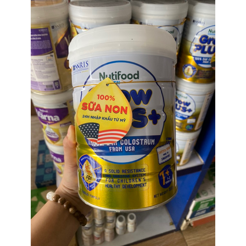 Sữa bột Nutifood Growplus vàng1+ ,2+800g