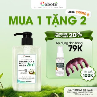 Sữa tắm gội làm sạch dịu nhẹ Cobote cấp ẩm và dưỡng chất cho da và tóc 280ml