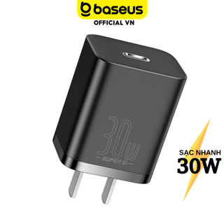 Củ sạc nhanh 30w baseus super si cốc chống quá tải dòng, quá nhiệt và ngắt mạch dùng cho ip ss op...
