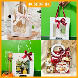Túi giấy đa dạng kích thước, Túi giấy mặt kính mica đựng hộp quà, hoa, quà tặng xinh xắn