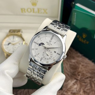 Đồng Hồ Cơ Nam Rolex Dây Da Chính Hãng JAPAN WATCH Chạy Full Kim Có Lịch Ngày Lịch Giờ Chống Nước Chống Xước Tốt