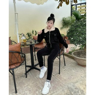   Hàng loại đẹp  Set bộ nhung thu đông  cổ lông hàng đẹp cho nữ-Quần áo Huyền Anh  M35-M36  