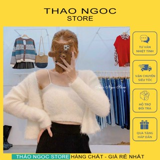  Set áo len lông 2 dây phối áo khoác ngoài hàng QC!  có sẵn hình thật  THẢO NGỌC STORE 