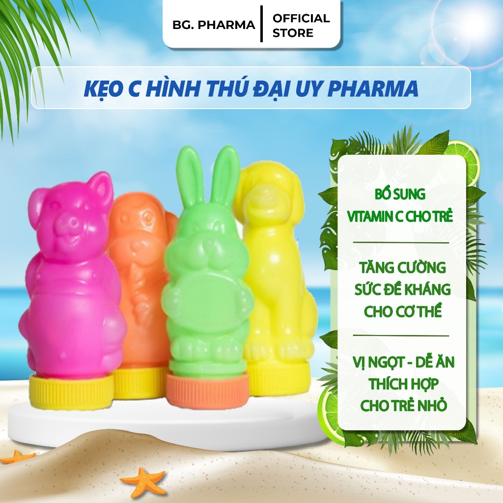 Kẹo C thú Đại Uy (lọ) Giúp tăng đề kháng giảm ốm vặt ở trẻ nhỏ