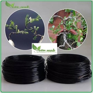 Cuộn dây kẽm bọc nhựa đen buộc cành hoa, uốn cành tạo dáng bonsai 50m