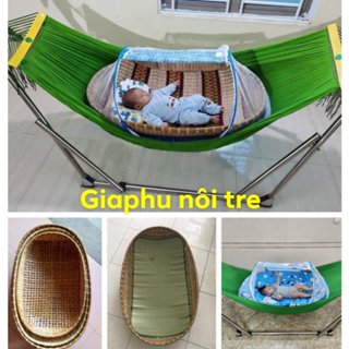  Combo 2 sản phẩm nôi tre + phụ kiện Nôi tre nằm võng cho bé sơ sinh đến 36 tháng đan từ tre tự nhiên 