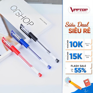 Bút bi nước viết êm tay mực ra đều không lem, Bút bi đen xanh đỏ văn phòng phẩm tiêu chuẩn kép BG01