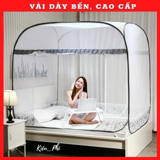 Mùng chụp tự bung có viền chân - Màn chụp tự bung đỉnh vuông cao thoáng, chống muỗi tuyệt đối Kiều Phi