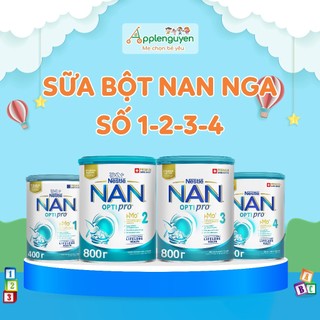 (MẪU MỚI DATE MỚI) Sữa Bột Nan Nga Đủ Số 1-2-3-4 800gr | Applenguyen94