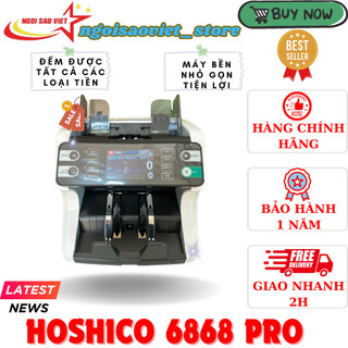 Máy Đếm Tiền Hoshico 6868 Pro Ngôi Sao Việt Store - Công Nghệ Quét Hình Ảnh CIS Hiện Đại, Phát Hiện Tiền Gi.ả Chính Xác