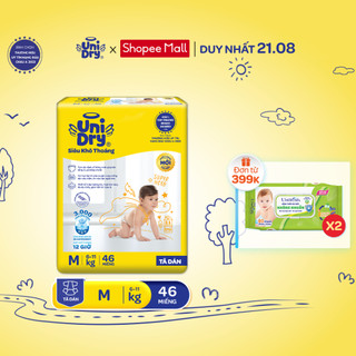 [HỎA TỐC] Tã dán UniDry Siêu khô thoáng gói Jumbo mới size M46/L40/XL38