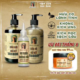 Dầu Gội Bồ Kết Dầu Xả Bồ Kết Xịt bưởi dưỡng tóc thiên nhiên thảo mọc Nhà Cô Ba giảm gàu rụng tóc kích mọc tóc