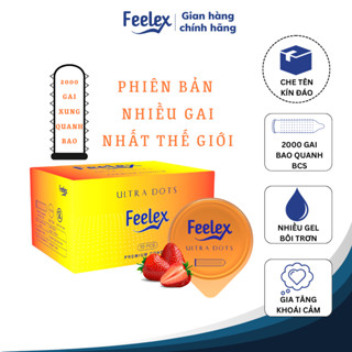 Bao cao su Feelex gân gai, nhiều gel bôi trơn - Hộp 10 bcs