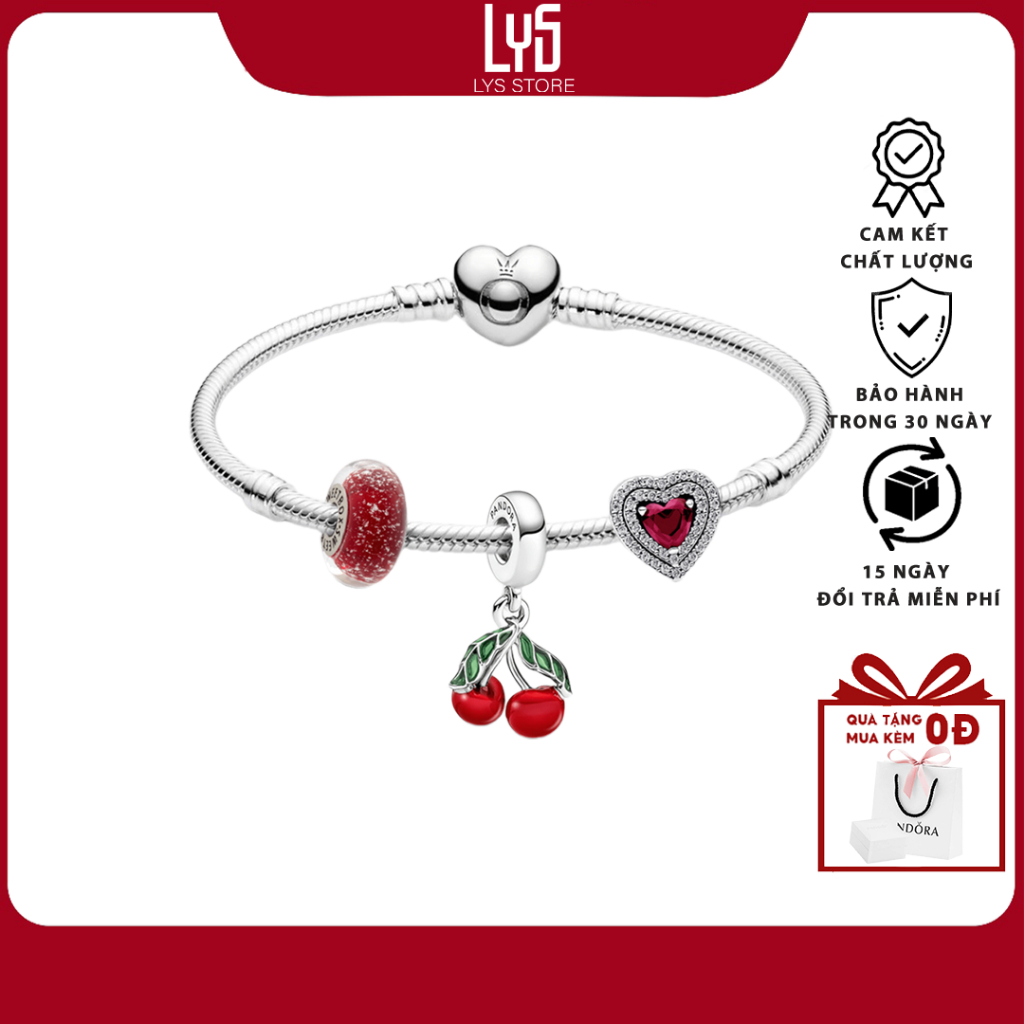 Vòng Tay Lys Mix Charm Fullbox Bạc S925-Vòng tay kèm charm MP5005 & 1124, 1136, 1369