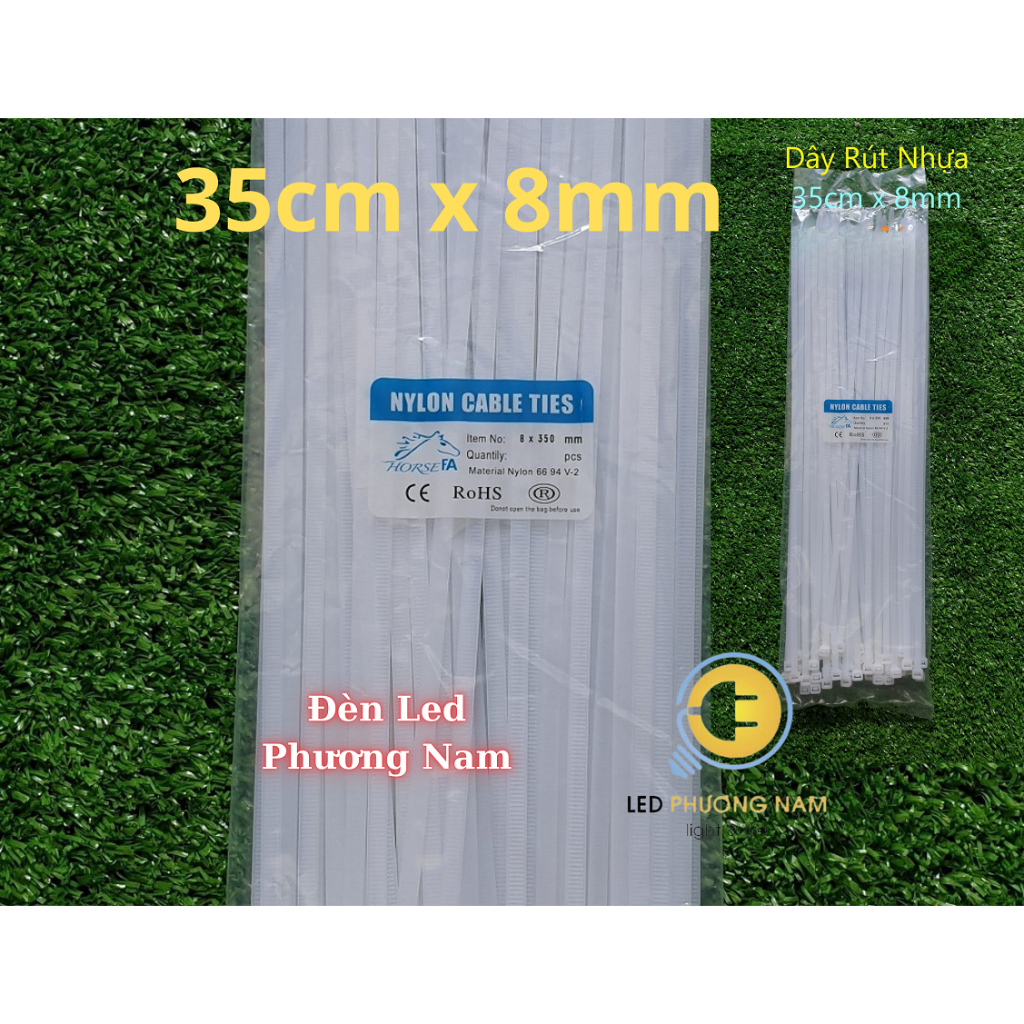 Dây Rút Nhựa 35cm (Trắng - Đen)