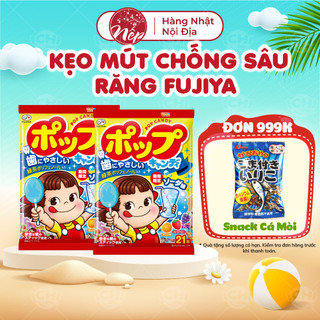 Kẹo mút POP CANDY FUJIWA 122g (20 cây - 4 vị) hình bé gái cho bé từ 1 tuổi không gây sâu răng