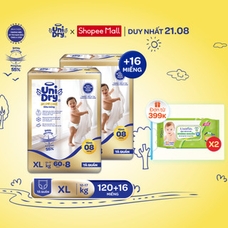 Combo 2 tã quần unidry supreme size m/l/xl/xxl + 8 miếng