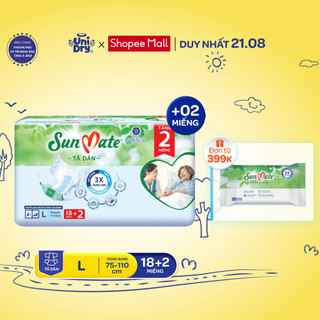 [HỎA TỐC] Tã dán người lớn SunMate M18/L18/XL18 + 2 miếng
