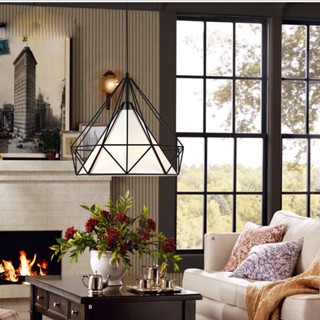 Đèn thả trang trí trần hình kim cương decor nội thất bàn ăn phòng ngủ phòng khách quán cafe trà sữa shop quần áo