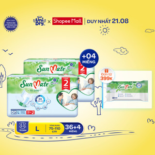 Combo 2 tã dán người lớn sunmate mới m18/l18/xl18 + 2 miếng