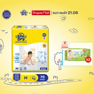 [HỎA TỐC] Tã dán UniDry Siêu khô thoáng gói Super Jumbo mới size M76/L68/XL62