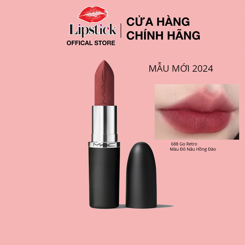 Son MAC ximal Silky Matte Lipstick 3.5g - 688 Đỏ Nâu Khắc Son Miễn Phí