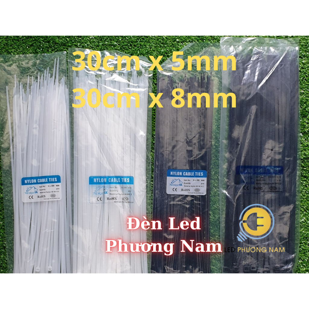 [COMBO] Dây Rút 30cm x 5li Trắng - Đen