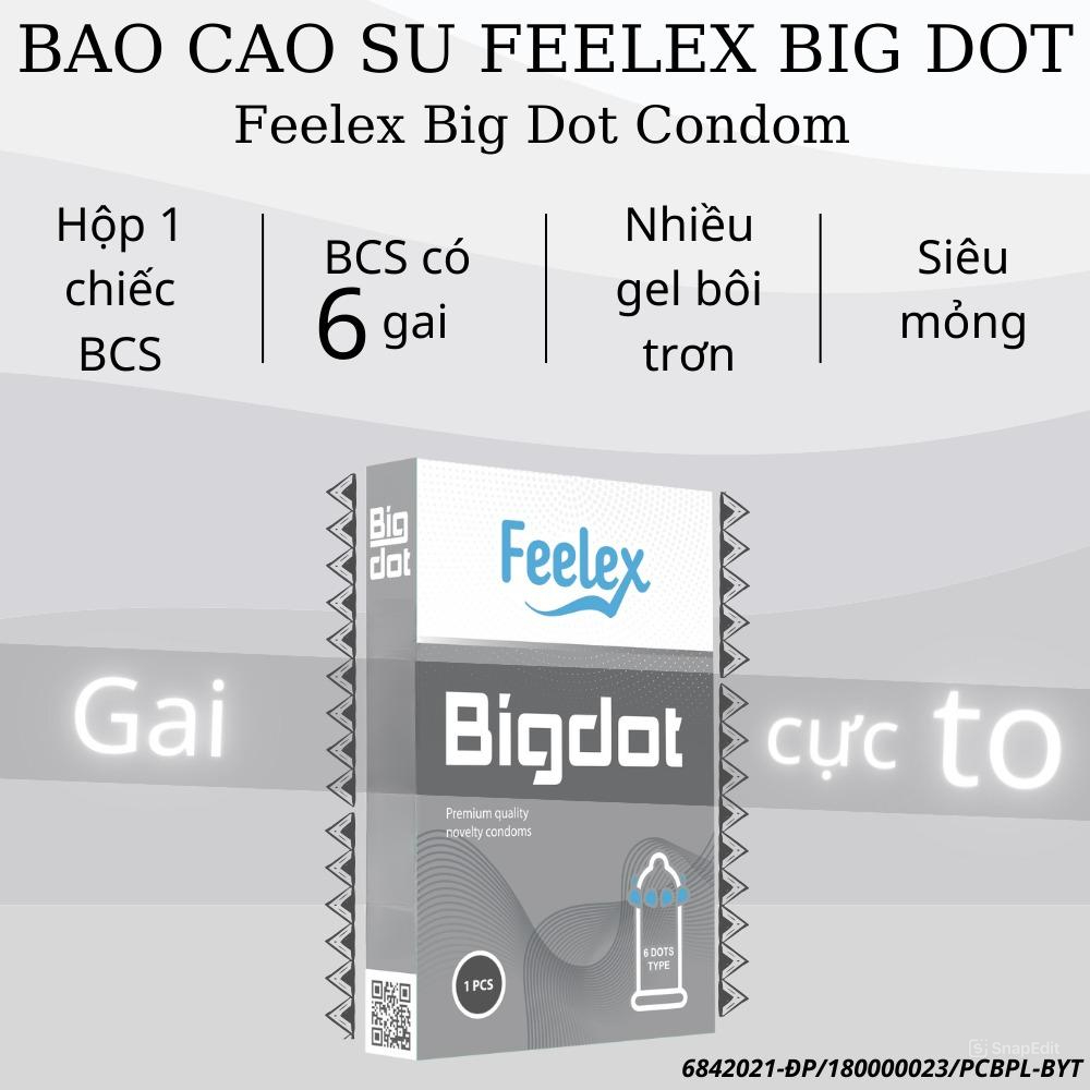 Bao cao su Feelex Bigdot Gân Gai Có Bi nhiều gel bôi trơn