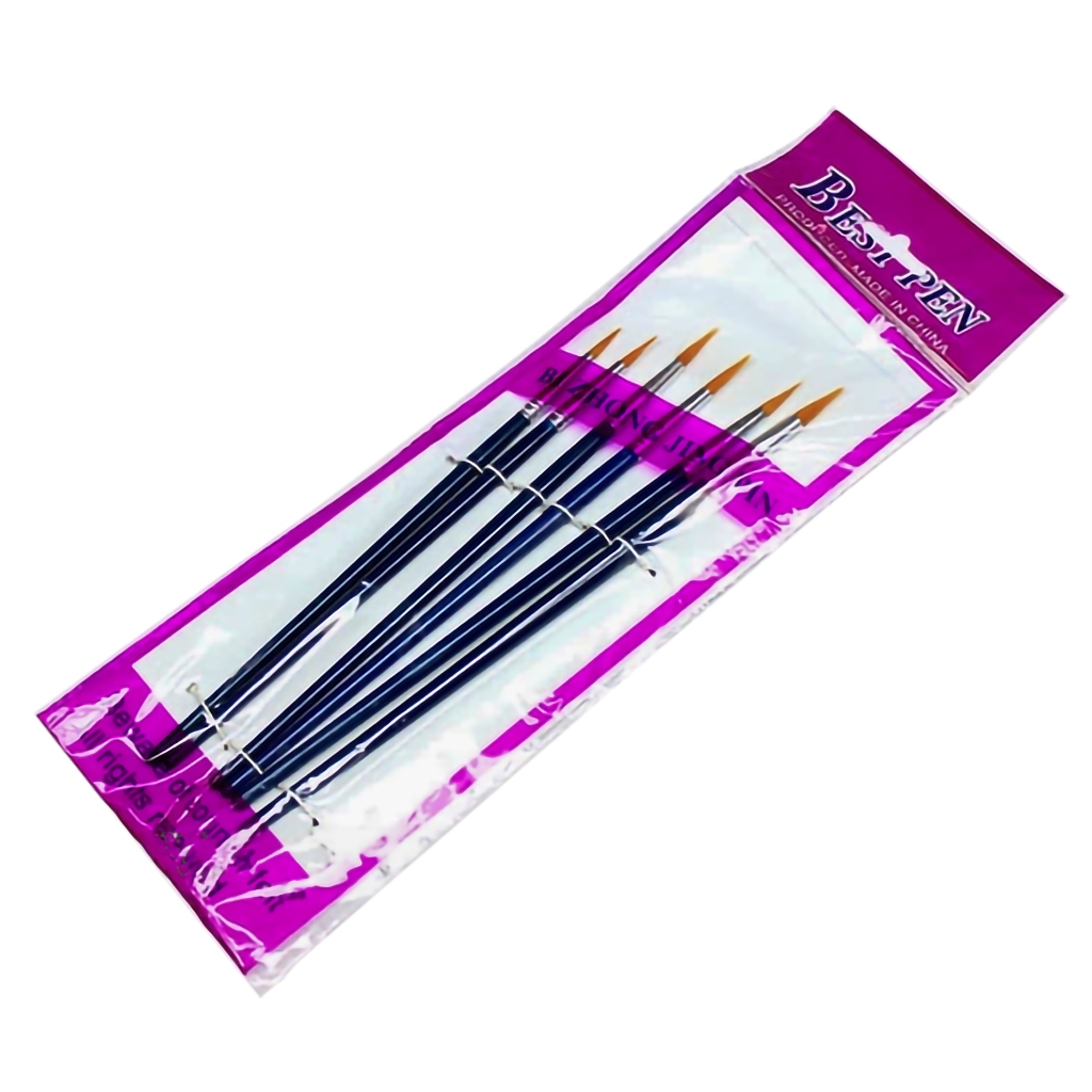 [MUA SỈ GIẢM 10%] [COMBO 2 BỘ] Cọ vẽ bộ (6 cây/bộ), đầu cọ nhọn (03419)