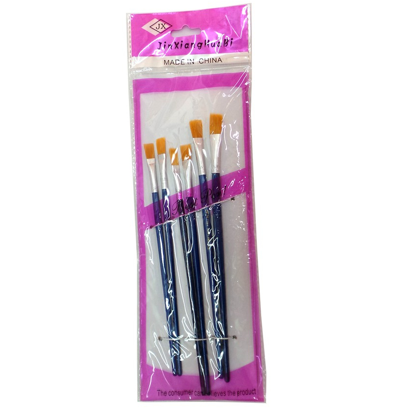 [MUA SỈ GIẢM 10%] [COMBO 2 BỘ] Cọ vẽ bộ (6 cây/bộ), cọ đầu dẹp (03411)