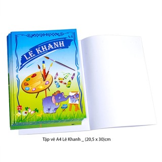 [MUA SỈ GIẢM 10%] Tập giấy vẽ mỹ thuật, A4 Lê Khanh, giấy 100gsm (10 tờ/cuốn)