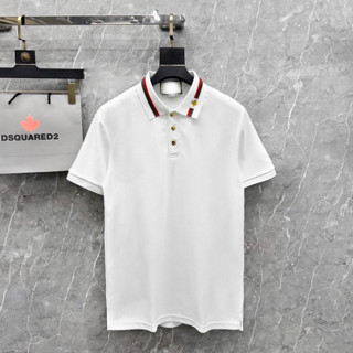 Áo polo GC phối sọc đỏ cổ thêu logo con ong cúc vàng lấp lánh siêu đẹp - Áo polo nam hàng siêu cấp phong cách lịch lãm N