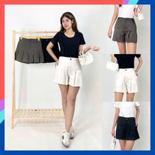 [Xả Kho]Quần short nữ xếp ly kaki lưng cao cạp chun tiện lợi SH07 quần đùi nữ ống rộng xếp li mặc nhà đi chơi dạo phố
