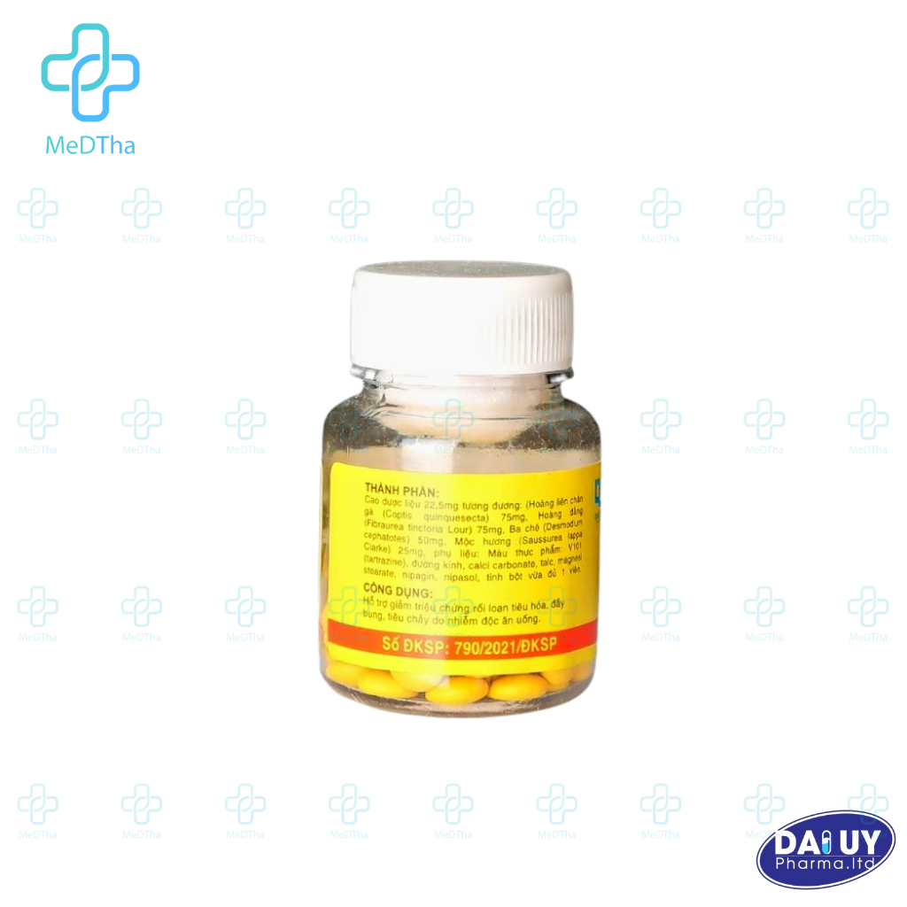 BECBEZINE Viên Hương Liên - Giảm Rối Loạn Tiêu Hóa, Tiêu Chảy, Đầy Bụng Do Ăn Uống Berberin Đại Uy