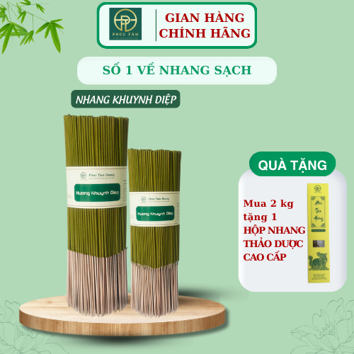 Nhang Khuynh Diệp 1kg Phúc Tâm Hương, Nhang Sạch Từ Lá Khuynh Diệp, Hương Thơm Thanh Mát